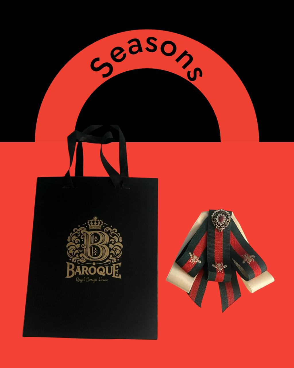 Heirloom Christmas Brooch: Handmade Fabric Lapel Pin (Red & Forest Green) with Antique Studded Detail - Image 3